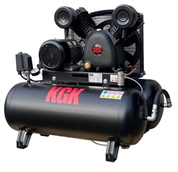 KGK Heavy Duty Kompressor 5,5 HK - 2 X 90 L - Super Long Life - Lyddæmpet