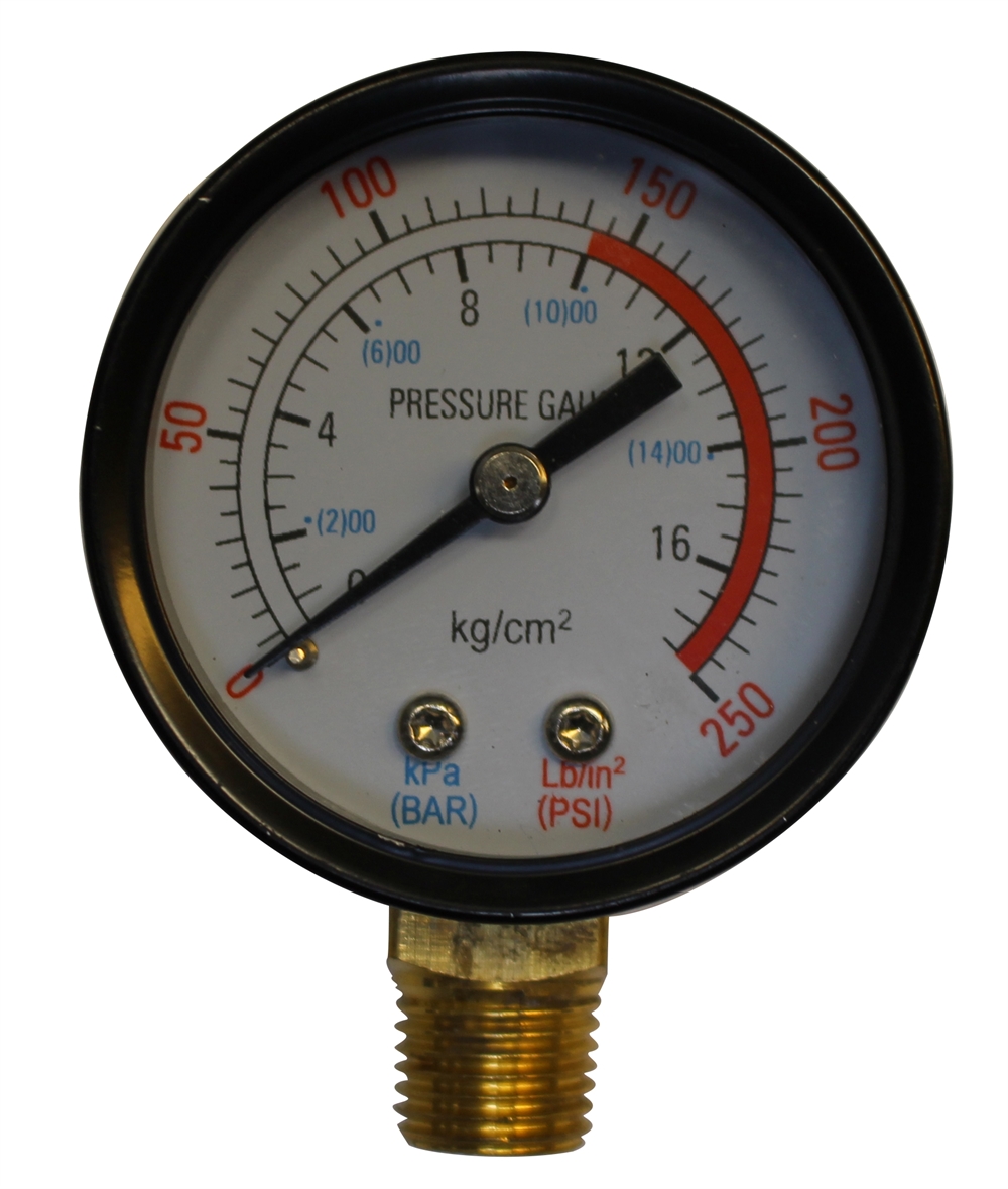 Manometer med 1/4 gevind til kompressor Køb online hos AJ Engros