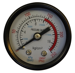 Manometer med 1/8" gevind til kompressor