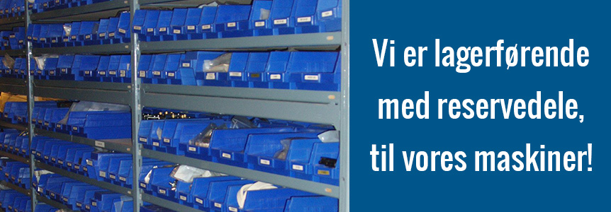 stort lager med reservedele